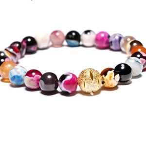 New Amazonite Stone bracelet healing gold beads